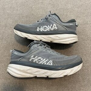 Hoka One One Bondi 7 Shoes Mens Size 10 Gray Running Sneakers 1110518 WDDS